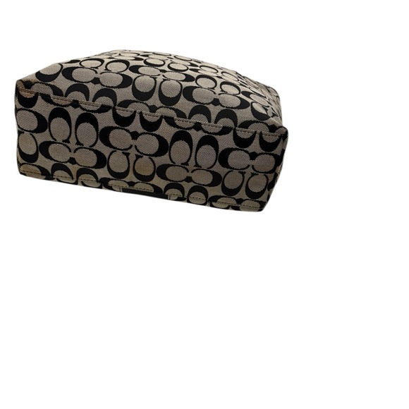 Coach F28504 Signature Stripe Tote Black Gray - Picture 4 of 11